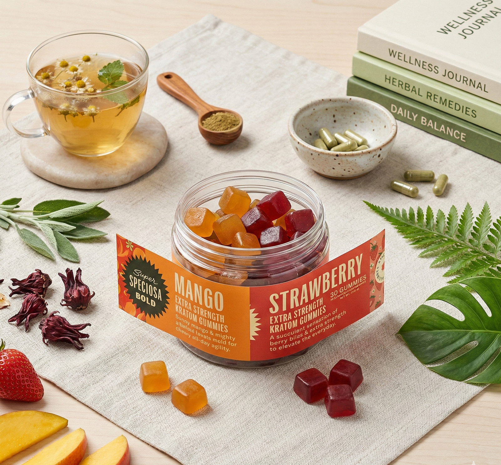 Strawberry Extra Strength Kratom Gummies - Image 2